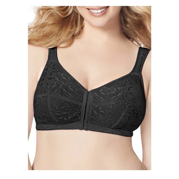 Playtex Just My Size Bra BLACK Easy On Front Closure • Plus Size - Picture 1 of 4